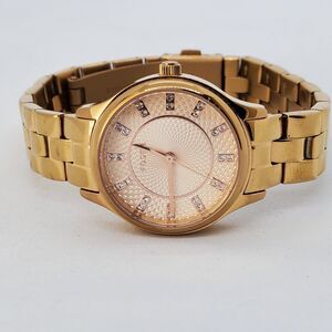 Fossil Women's Watch 30MM Rose Gold Dial Rose Gold Bracelet 6.5" New Battery